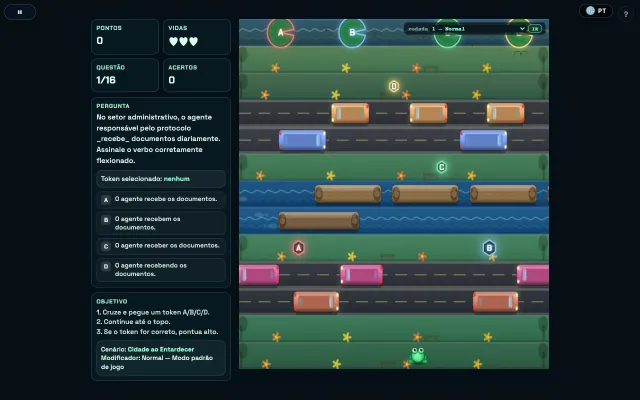 Partida de Travessia do Saber: atravessando pistas e rio com questão ao lado